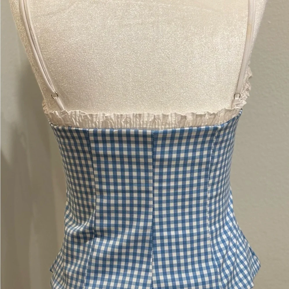 Zara Blue and White Checkered Camisole - Picture 2 of 2